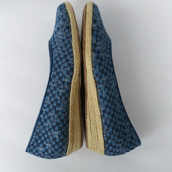 NWOT Beacon Espadrille JuteWrapped Wedge Shoes 8W Blue - Picture 14 of 16